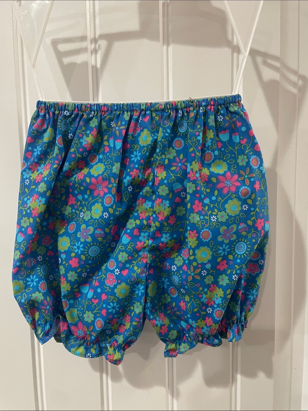 NWOT Petit Ami Blue Smocked Floral Dress with Pink Trim - Picture 5 of 6